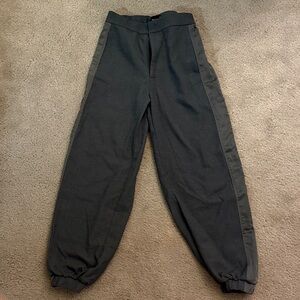 Abercrombie x Nicole Benefield Gray Dress Pant Joggers with Satin detail